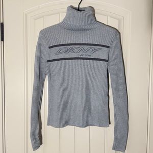 DKNY ACTIVE GREY TURTLENECK SWEATER (Y2K)